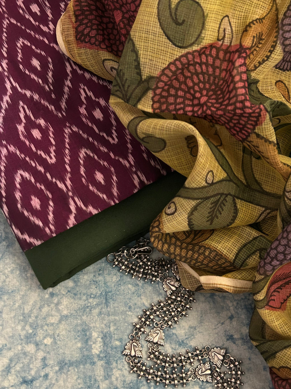 Handwoven Handpainted Kalamkari Set
