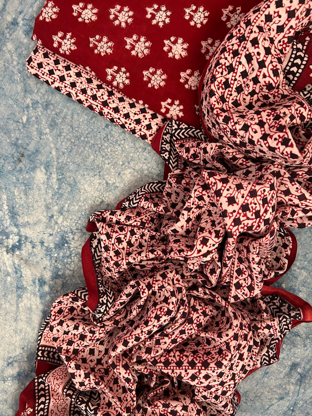 Natural Dyed Bagh Block Print Cotton Suit