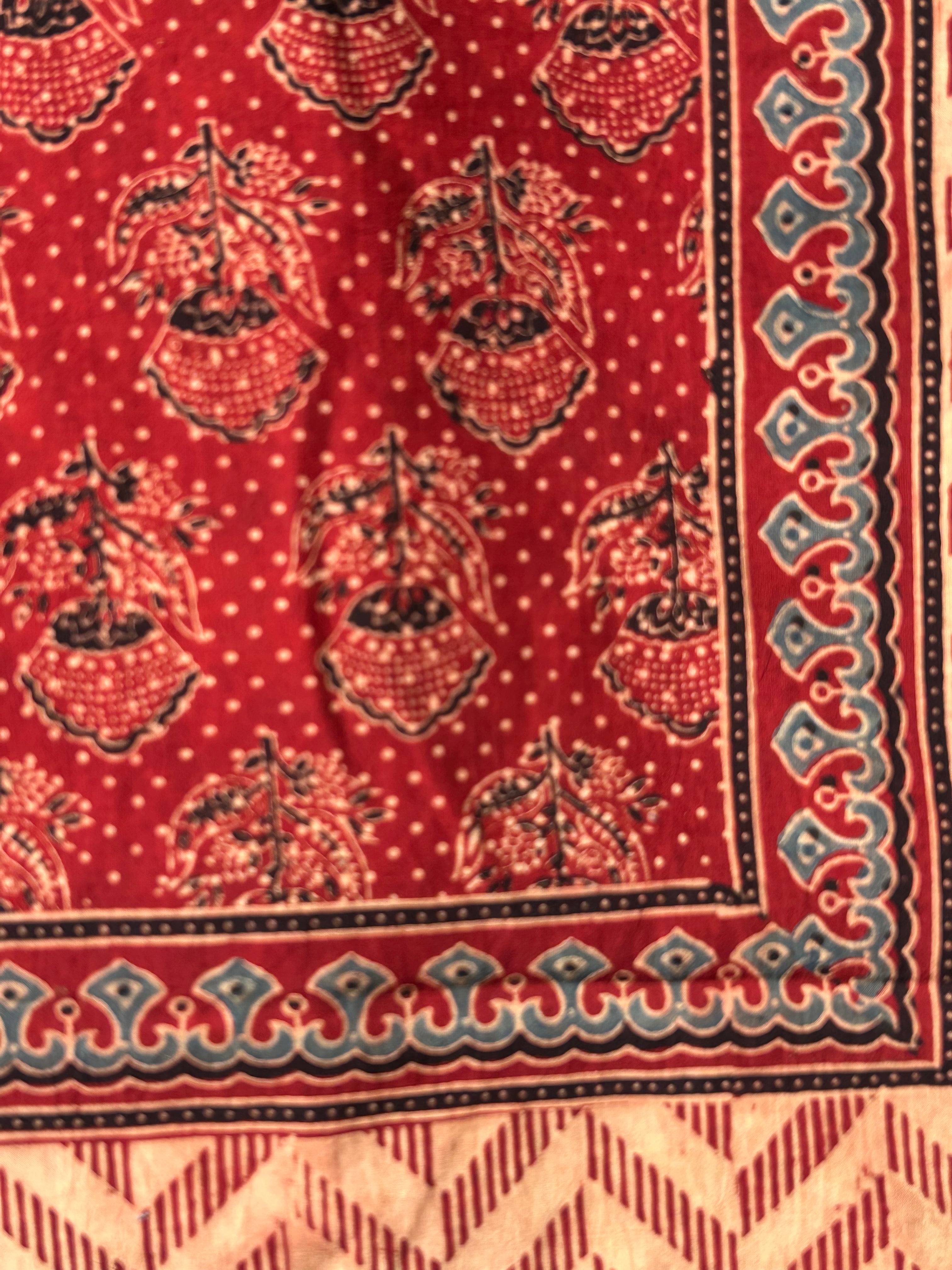 Natural Dyes Handblock Ajrakh Cotton Suit