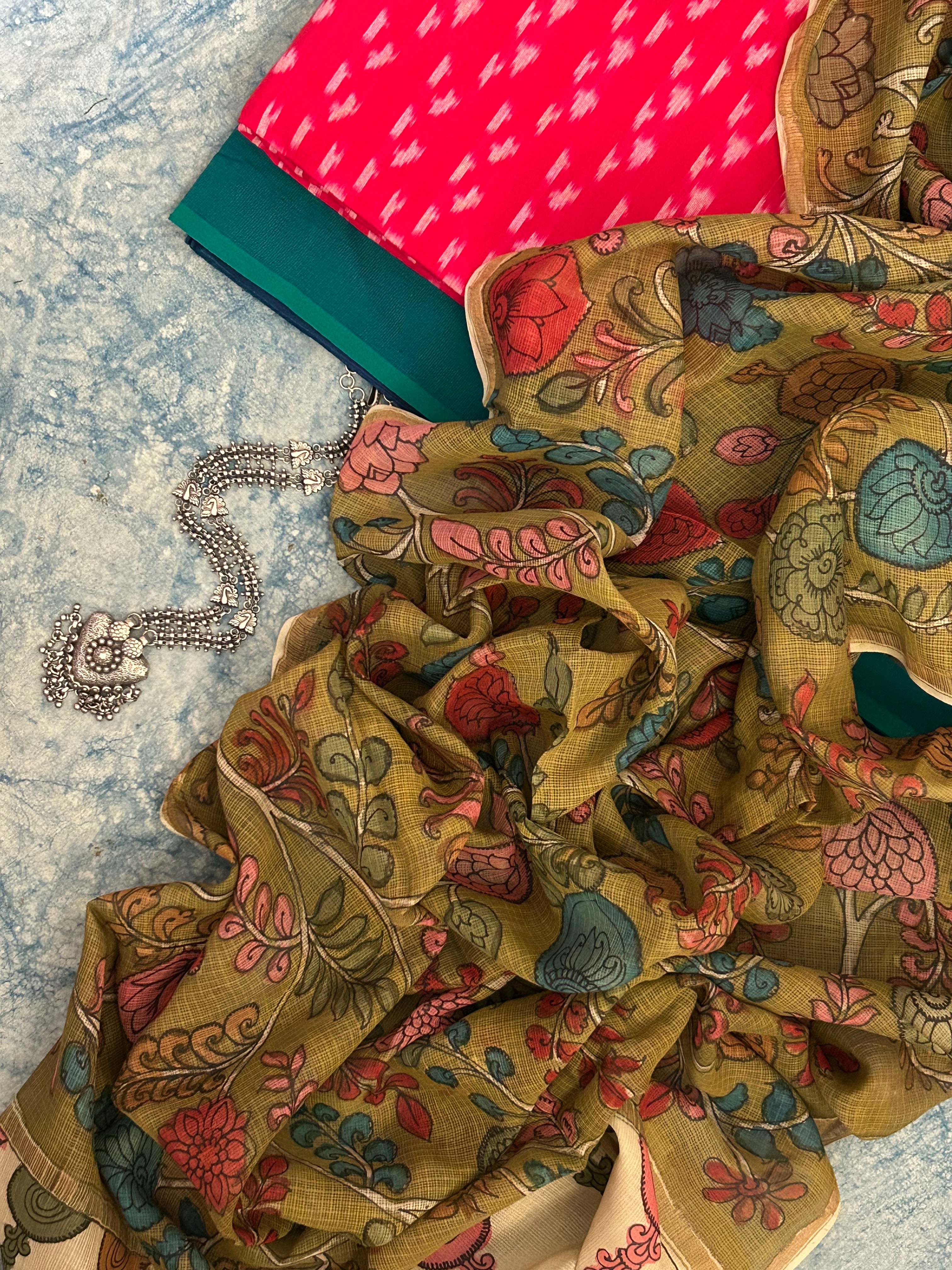 Handwoven Handpainted Kalamkari Set