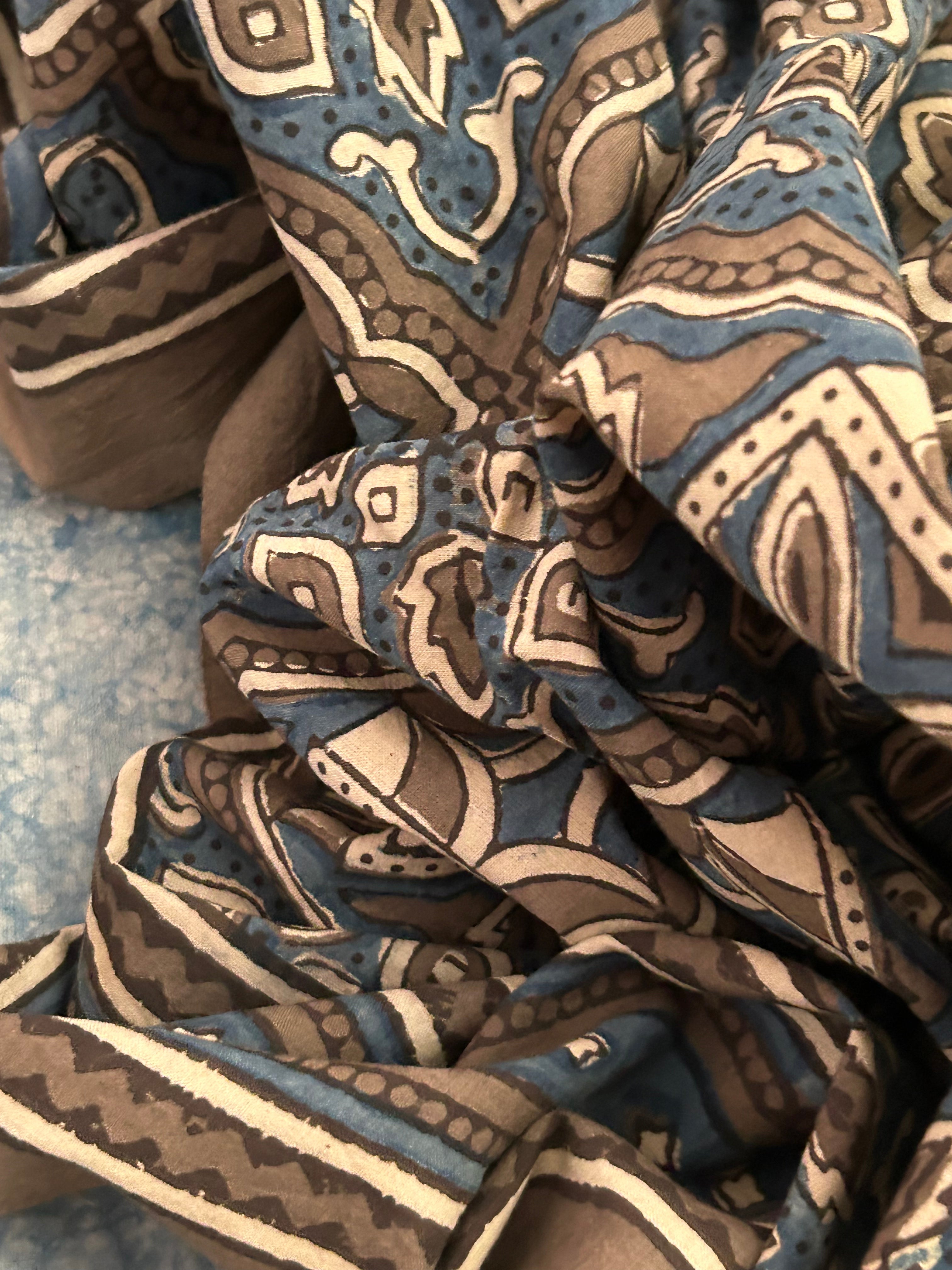 Natural Dyes Hand Block Ajrakh Dupatta