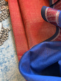 Handwoven Maheshwari Kurta Dupatta Set - Maroon & Royal Blue