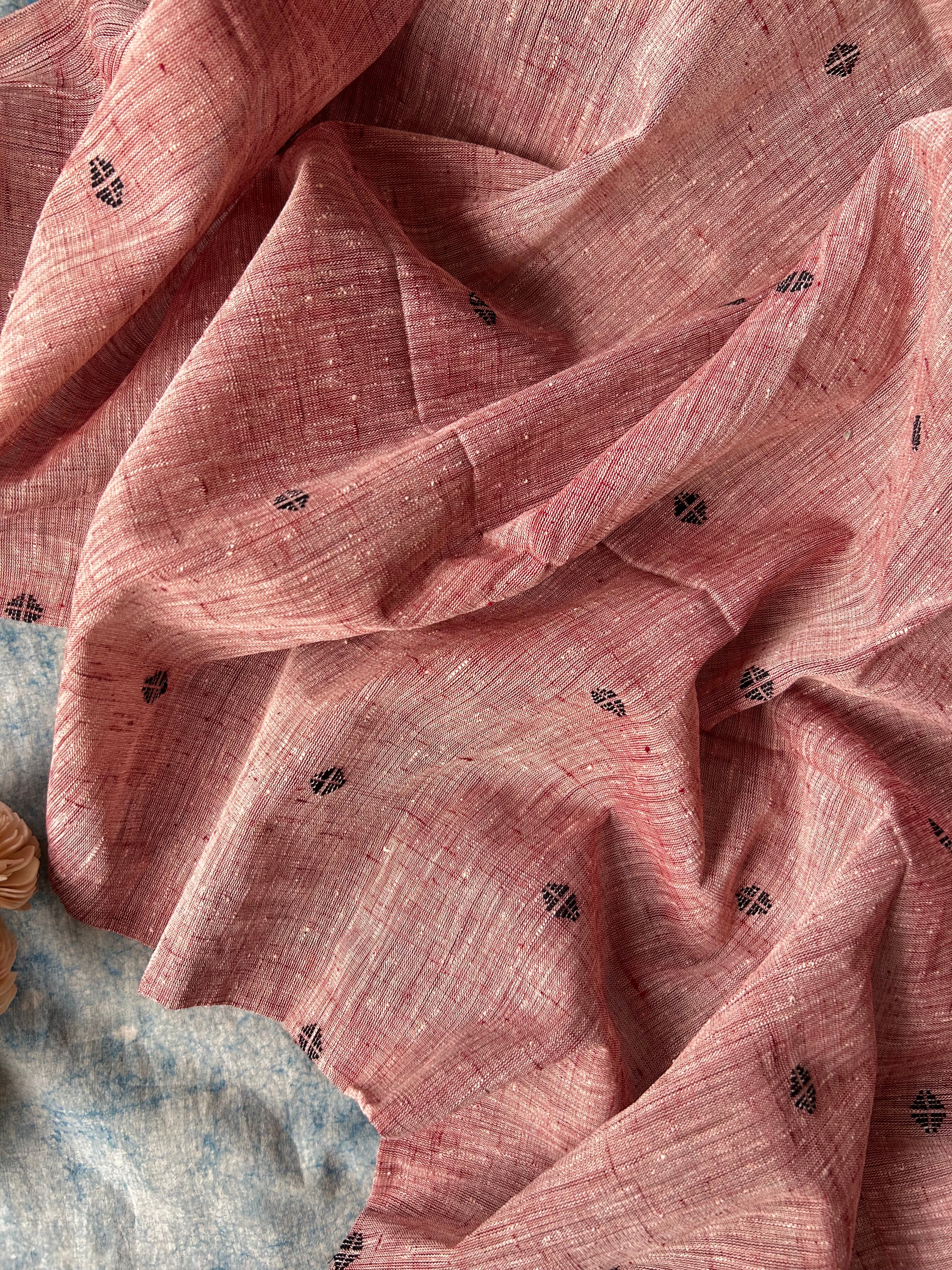 Gulabi - Handspun and Handwoven Ponduru Cotton Fabric (960 INR/metre)