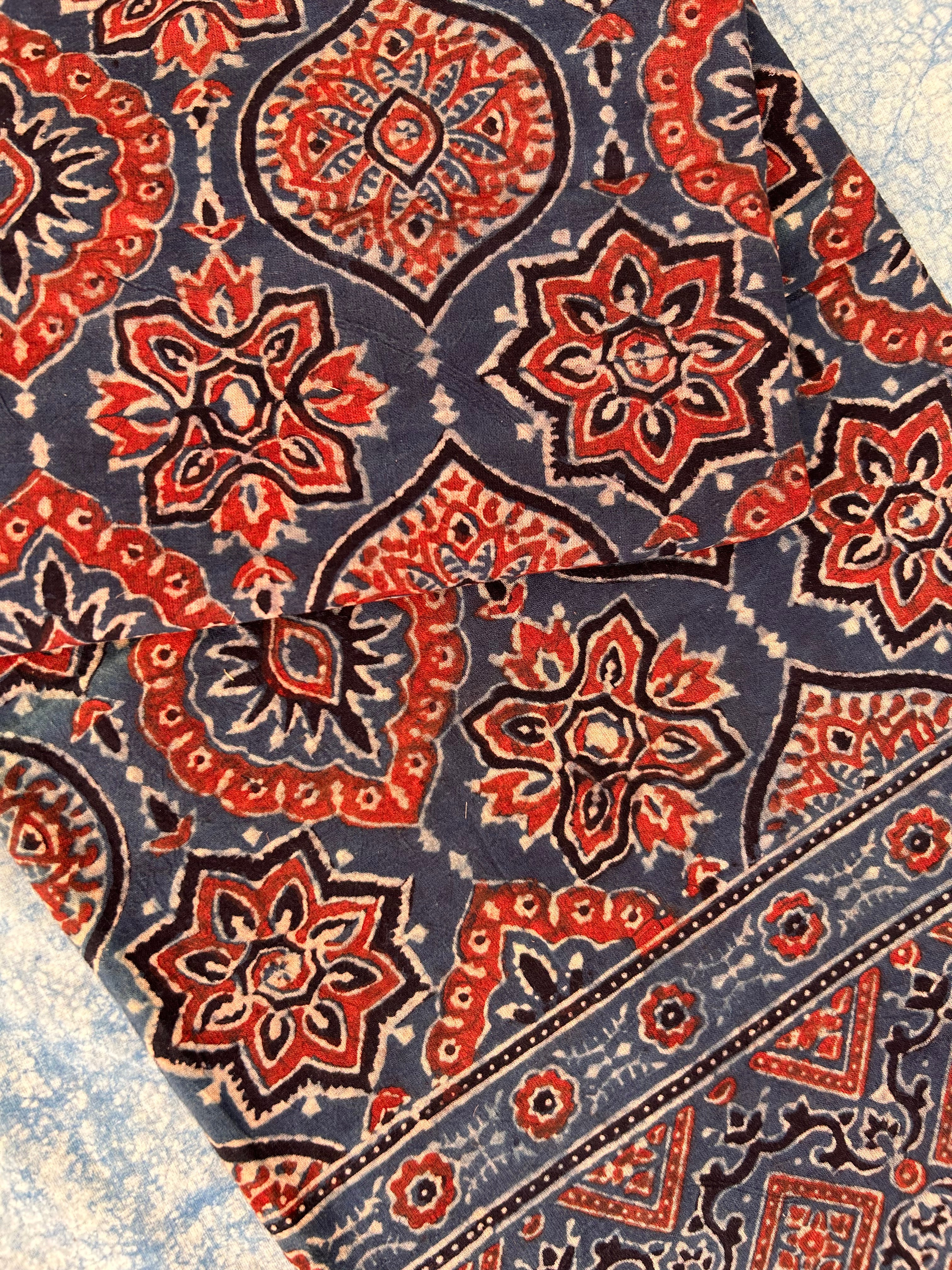 Natural Dyes Hand Block Ajrakh Dupatta