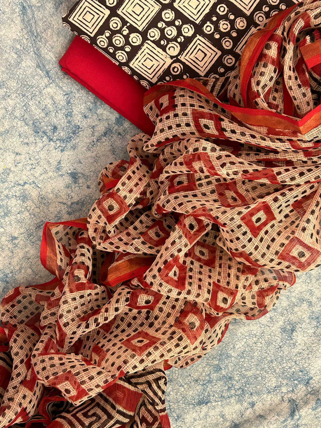 Handcrafted Cotton Kota Dupatta Suit