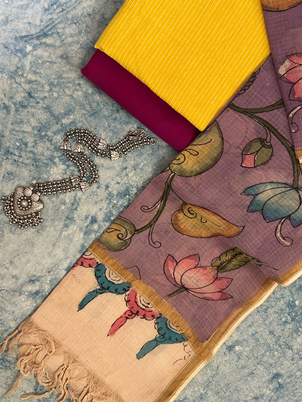 Handwoven Handpainted Kalamkari Set