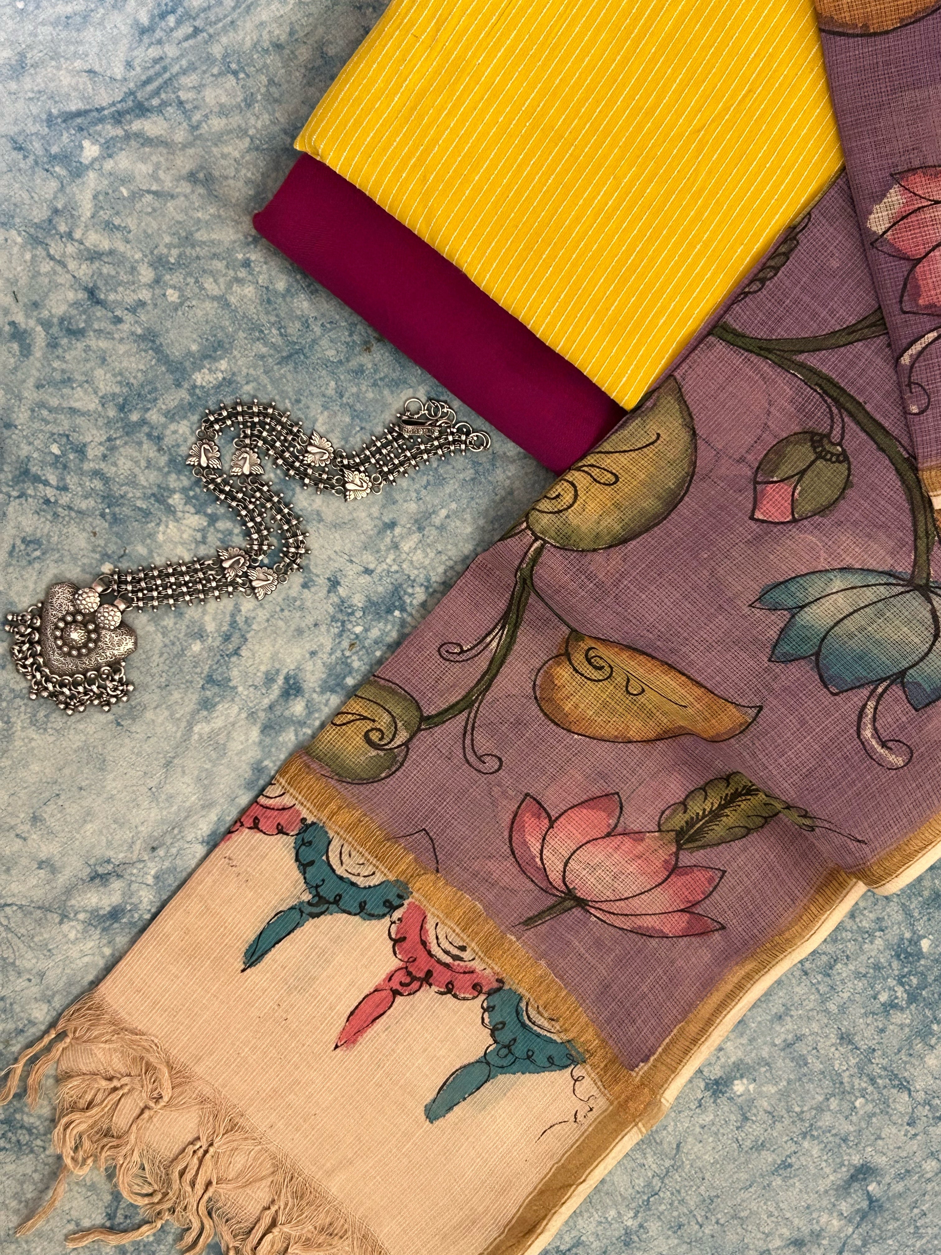 Handwoven Handpainted Kalamkari Set
