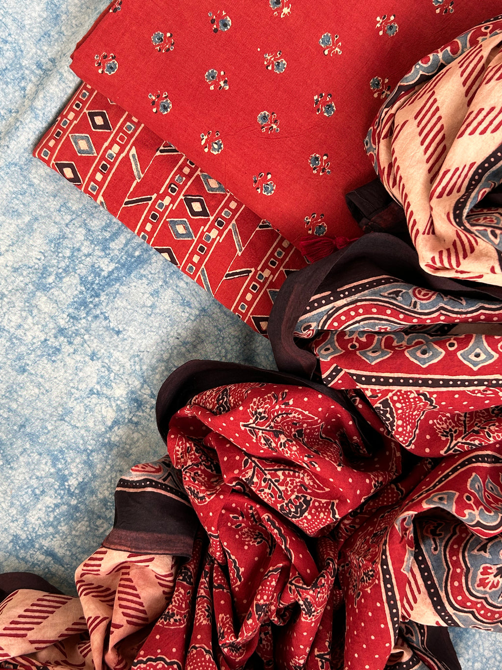 Natural Dyes Handblock Ajrakh Cotton Suit