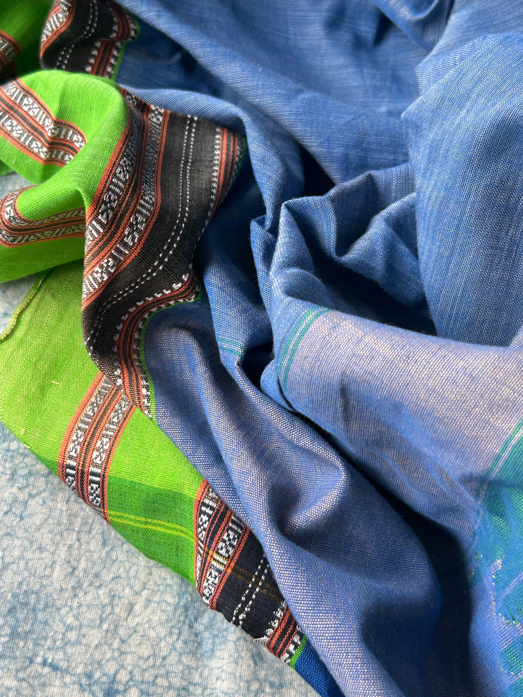 Mayurkashi - Handwoven Telangana cotton and Ilkal Dupatta Set