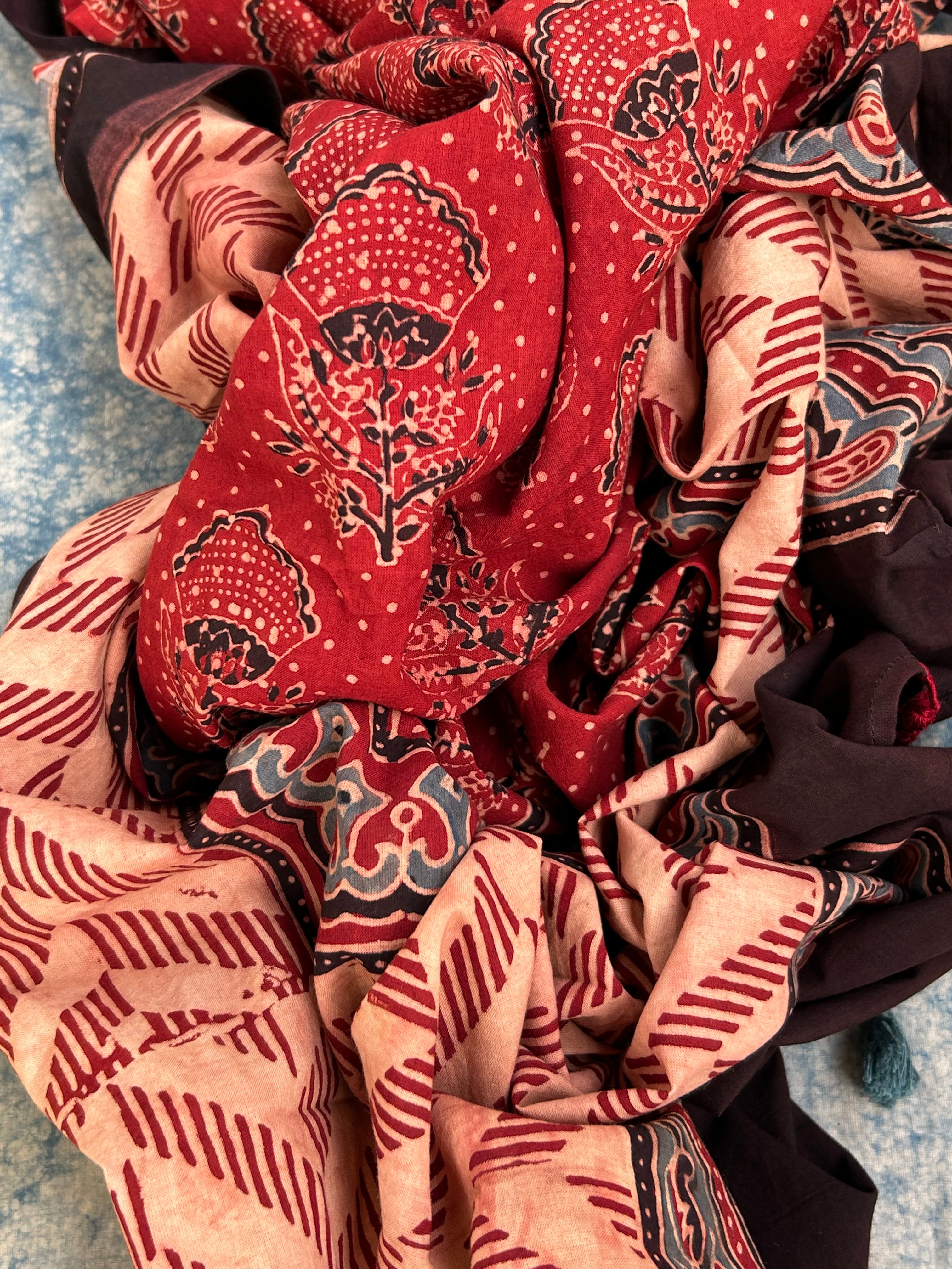 Natural Dyes Handblock Ajrakh Cotton Suit