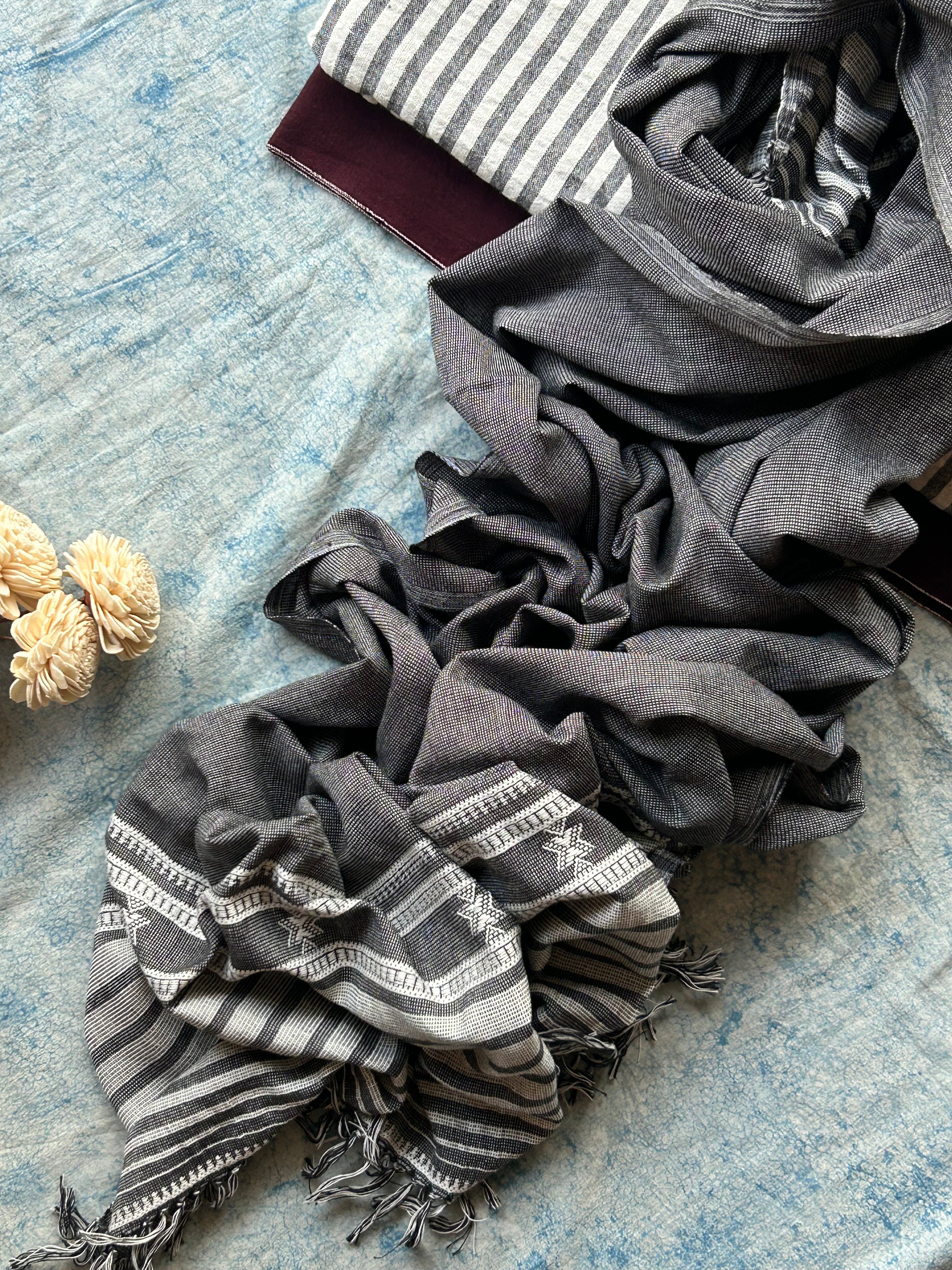 Sharvari - Handspun Handwoven Kotpad and Bhujodi Suit Set