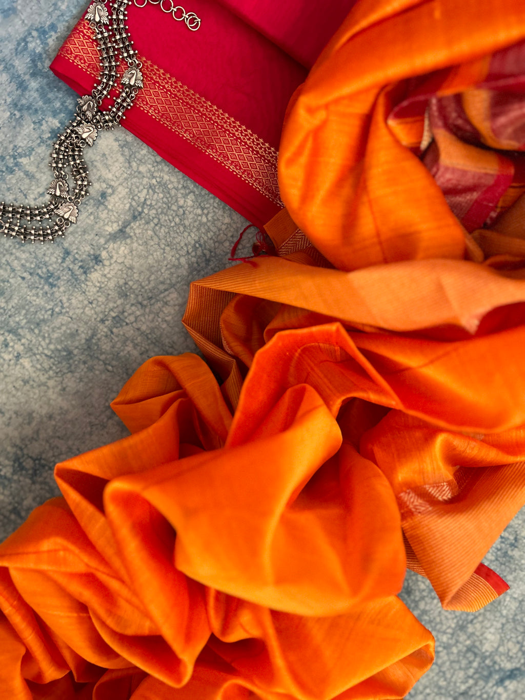 Handwoven Maheshwari Kurta Dupatta Set