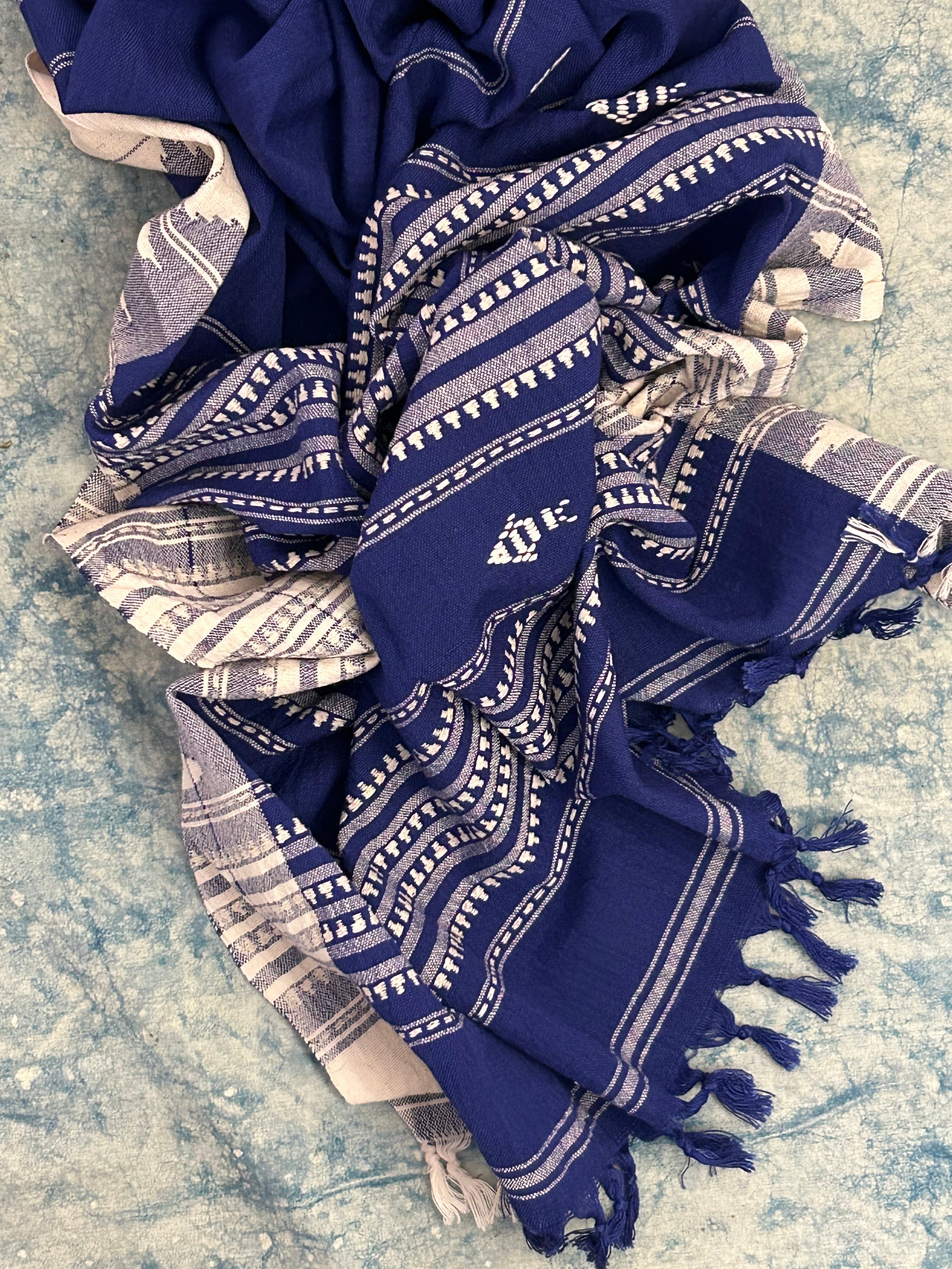Handspun Handwoven Kotpad Suit Set - Turquoise & Blue
