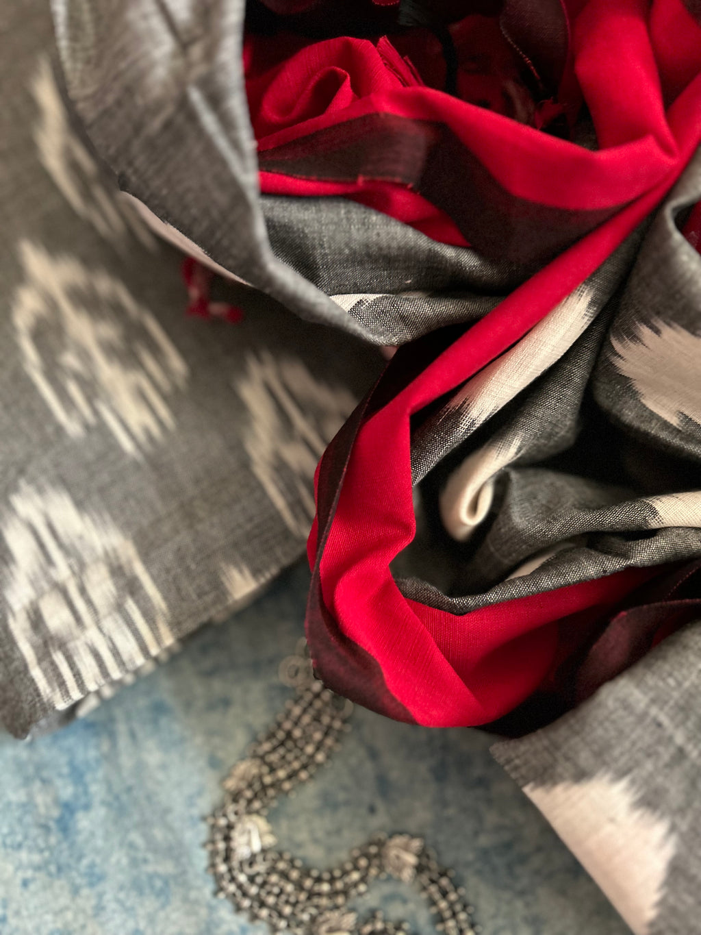 Handwoven Ikat Kurta Dupatta Set