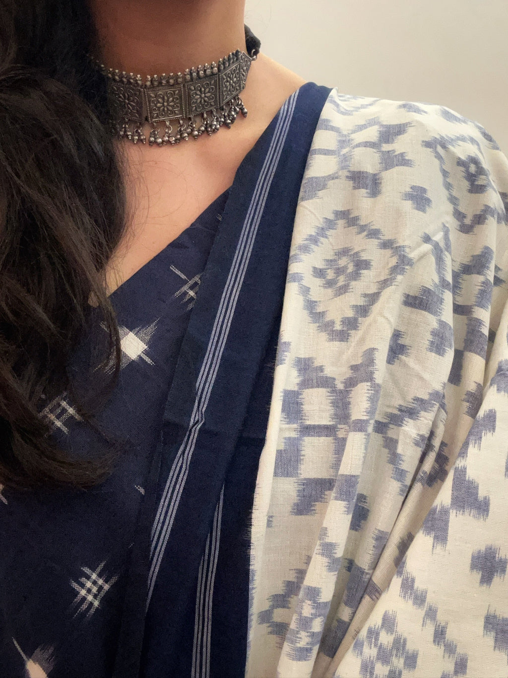 Handwoven Double Ikat Kurta Telia Dupatta Set
