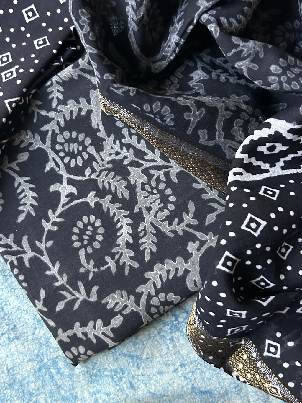 Handcrafted Cotton Suit Set - Midnight Black 3