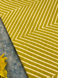 Handblock Print  Cotton Fabric - Lime Green