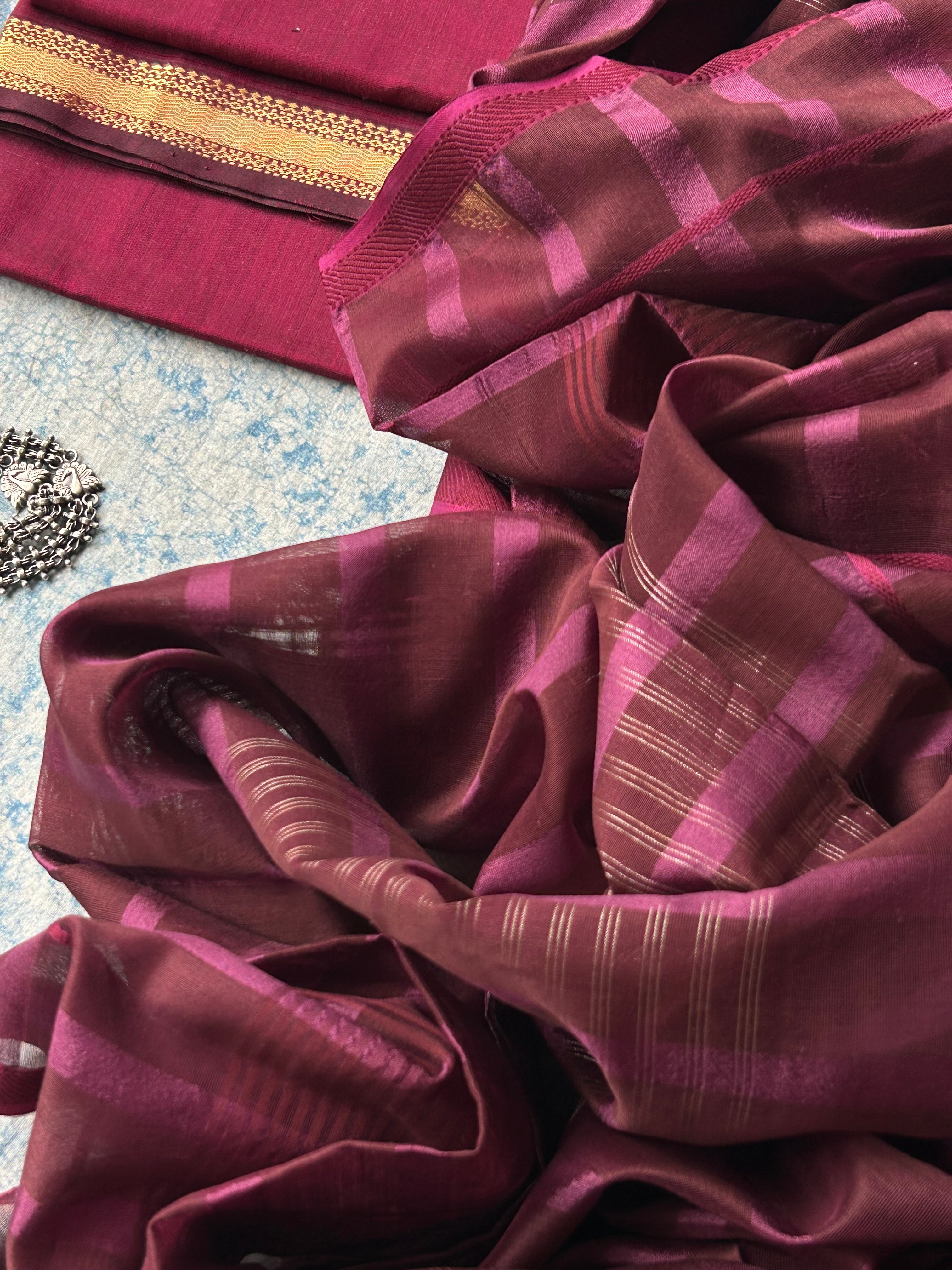 Malhaar - Handwoven Maheshwari Kurta Dupatta Set