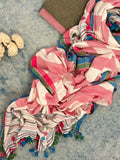 Handwoven Bhujodi Set - Green Red and Peach Pink