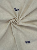 Handspun Handwoven Kotpad Fabric 650 INR/metre - Ivory and Blue Butti