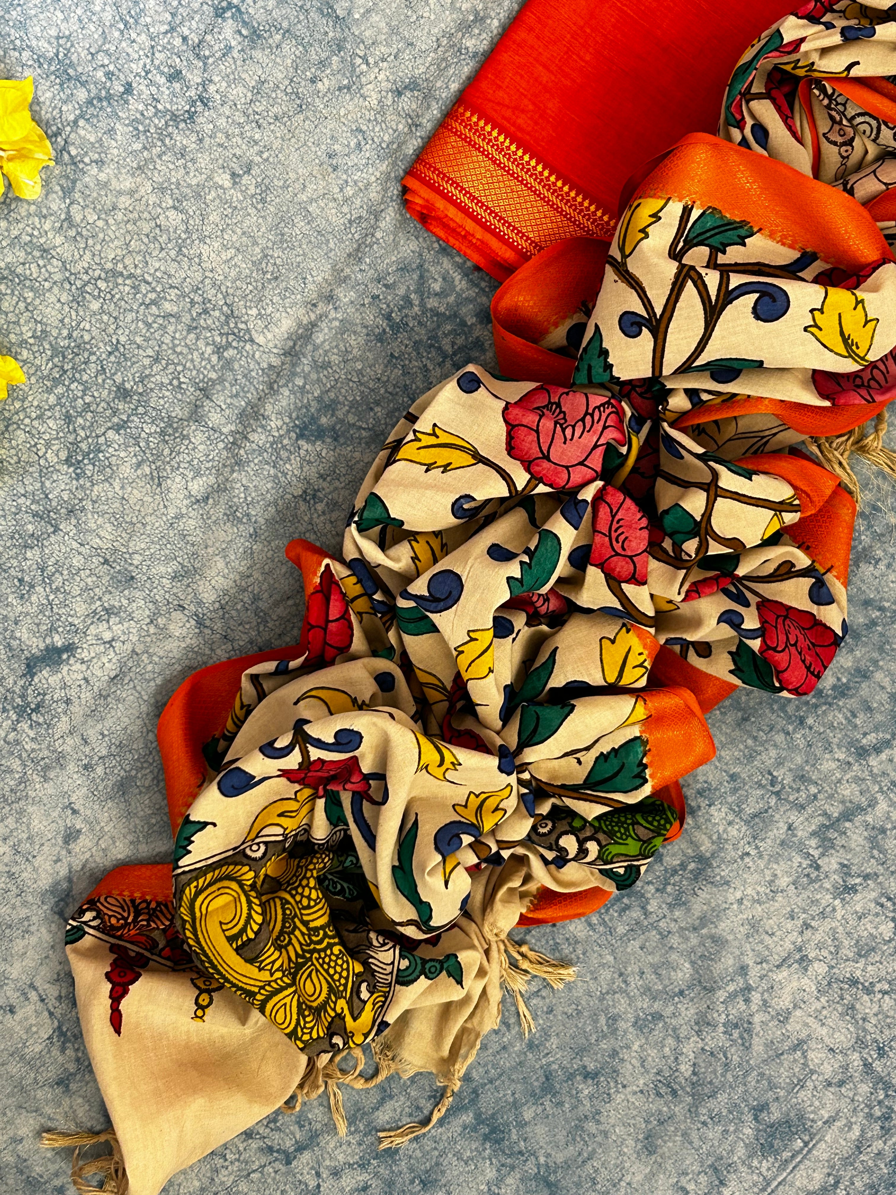 Handwoven Handcrafted Kalamkari Kurta Dupatta Set