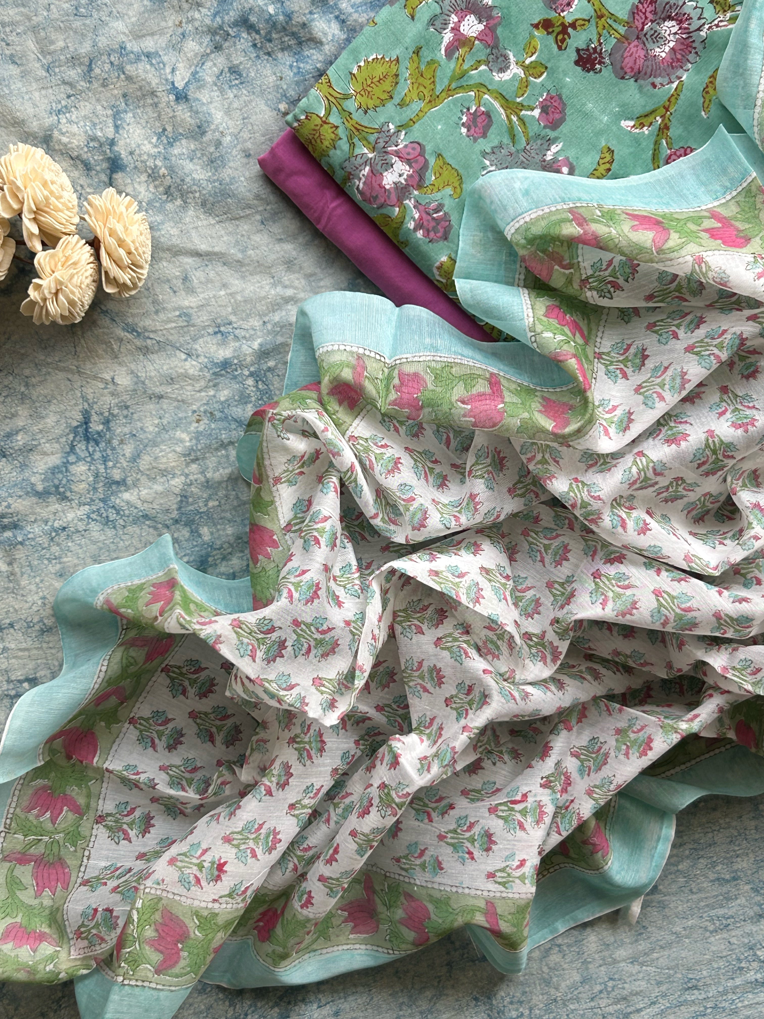 Handcrafted Cotton Suit Set - Sea Green