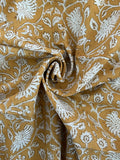 Handblock Printed Azofree dye cotton - Mustard Jaal (2.4m)