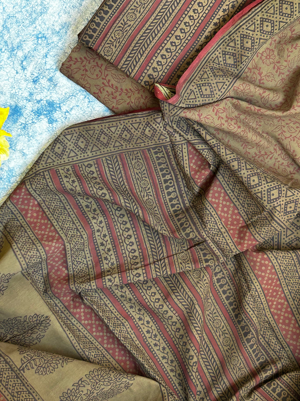 Natural Dyed Bagh Block Print Cotton Suit