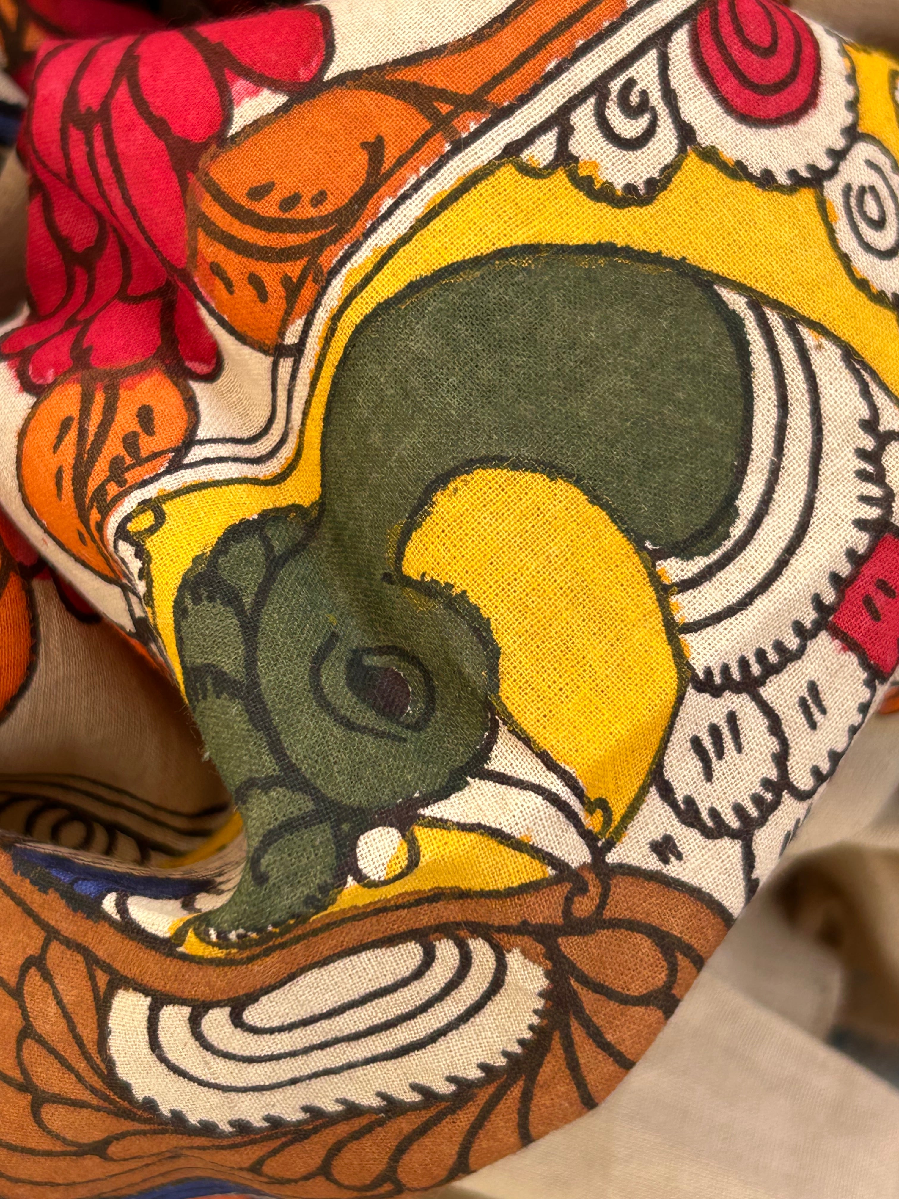 Handwoven Handcrafted Kalamkari Double Ikat Kurta Dupatta Set