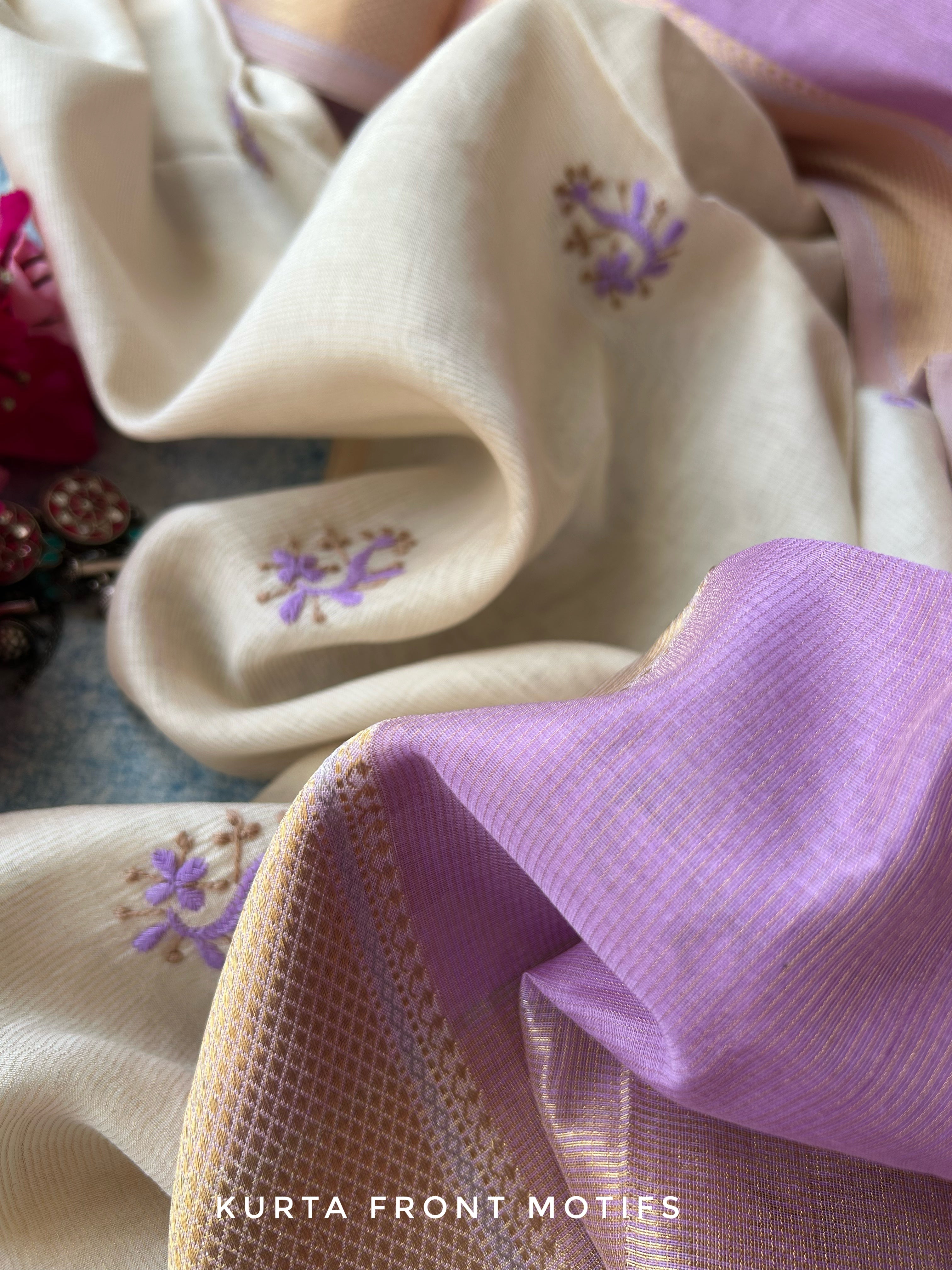 Handwoven Chikankari Work Maheshwari Set