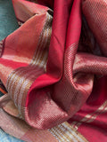 Handwoven Maheshwari Kurta Dupatta Set - Turquoise Green & Maroon