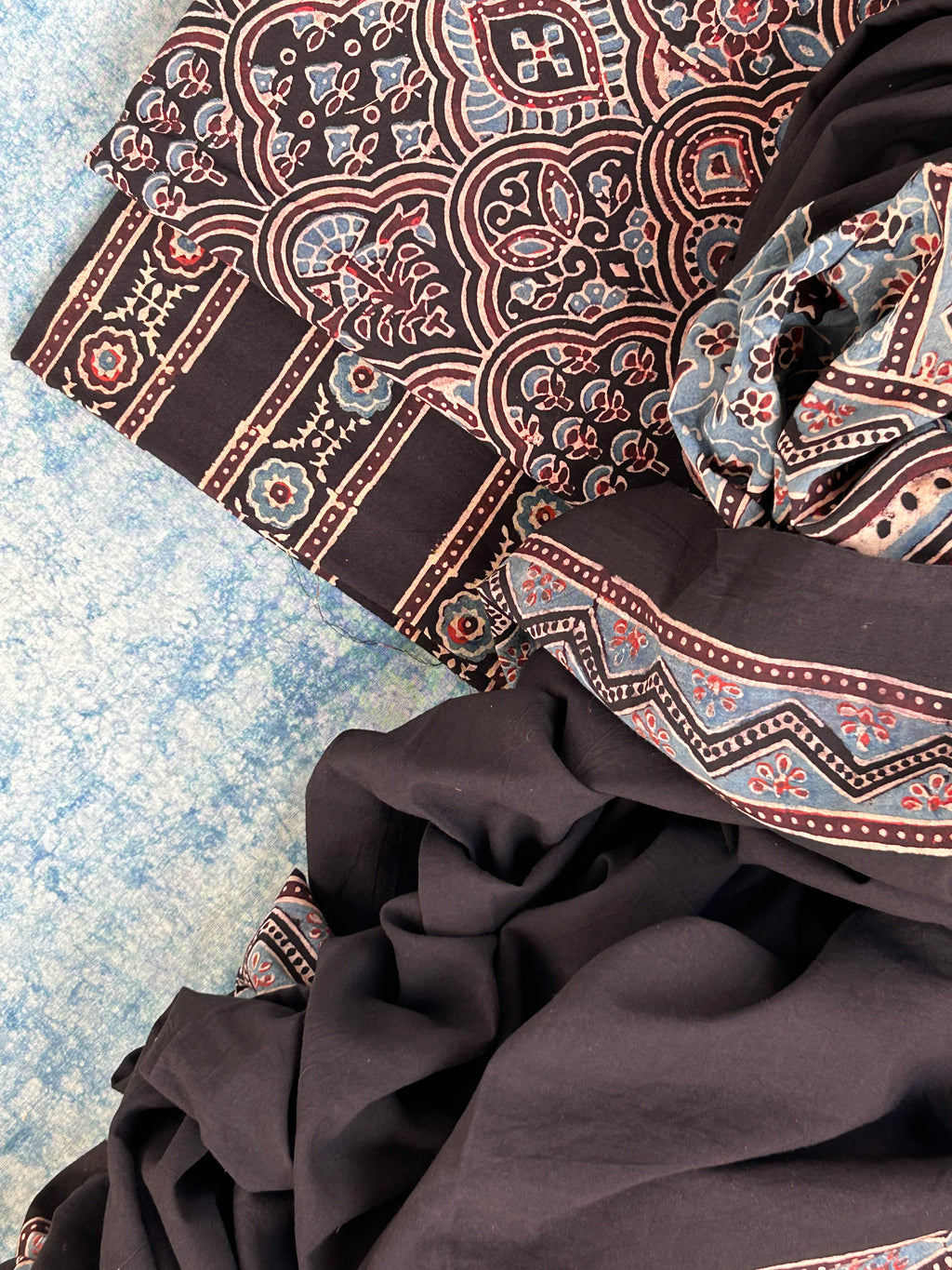 Natural Dyes Handblock Ajrakh Cotton Suit