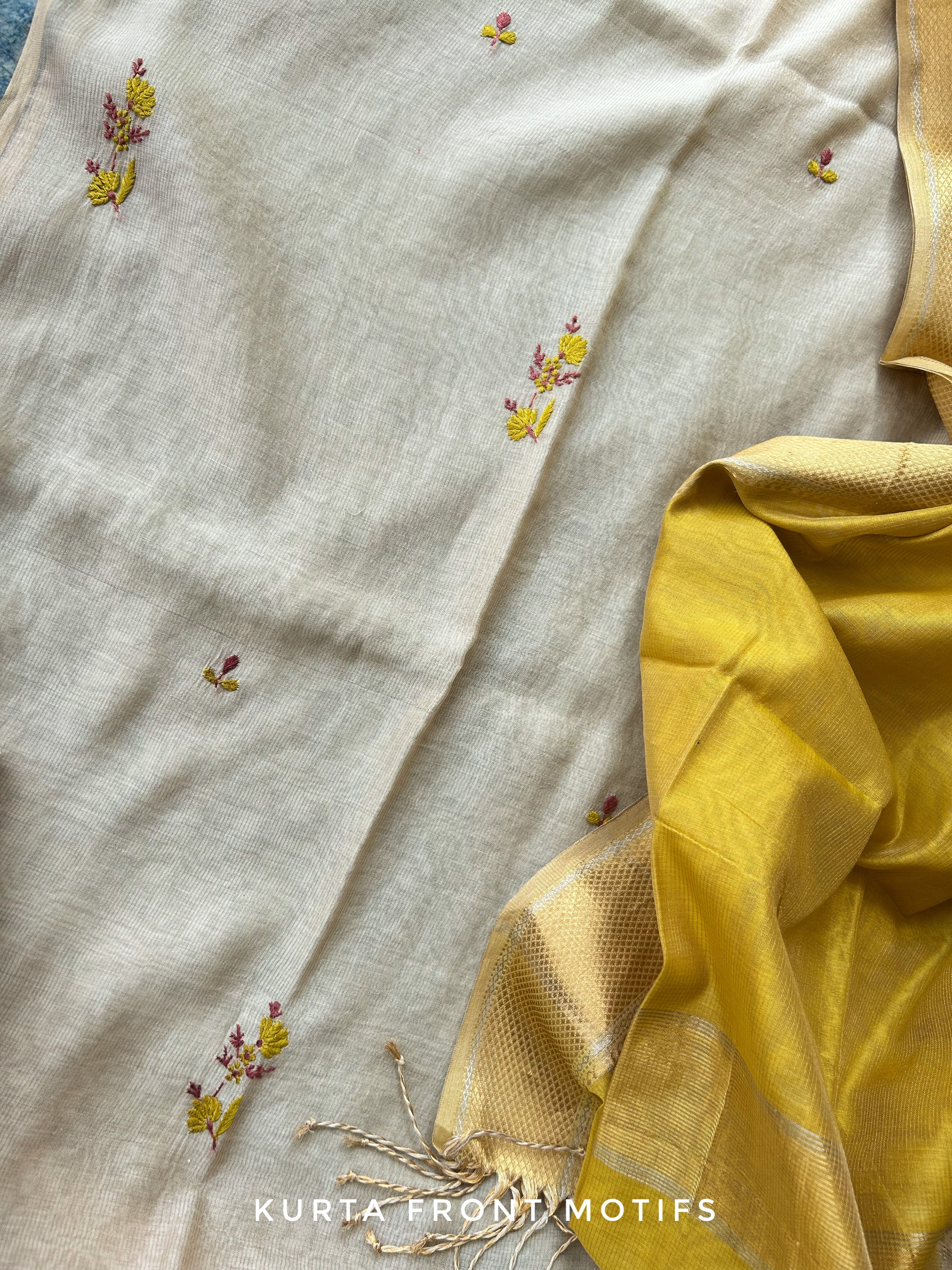 Handwoven Chikankari Work Maheshwari Set