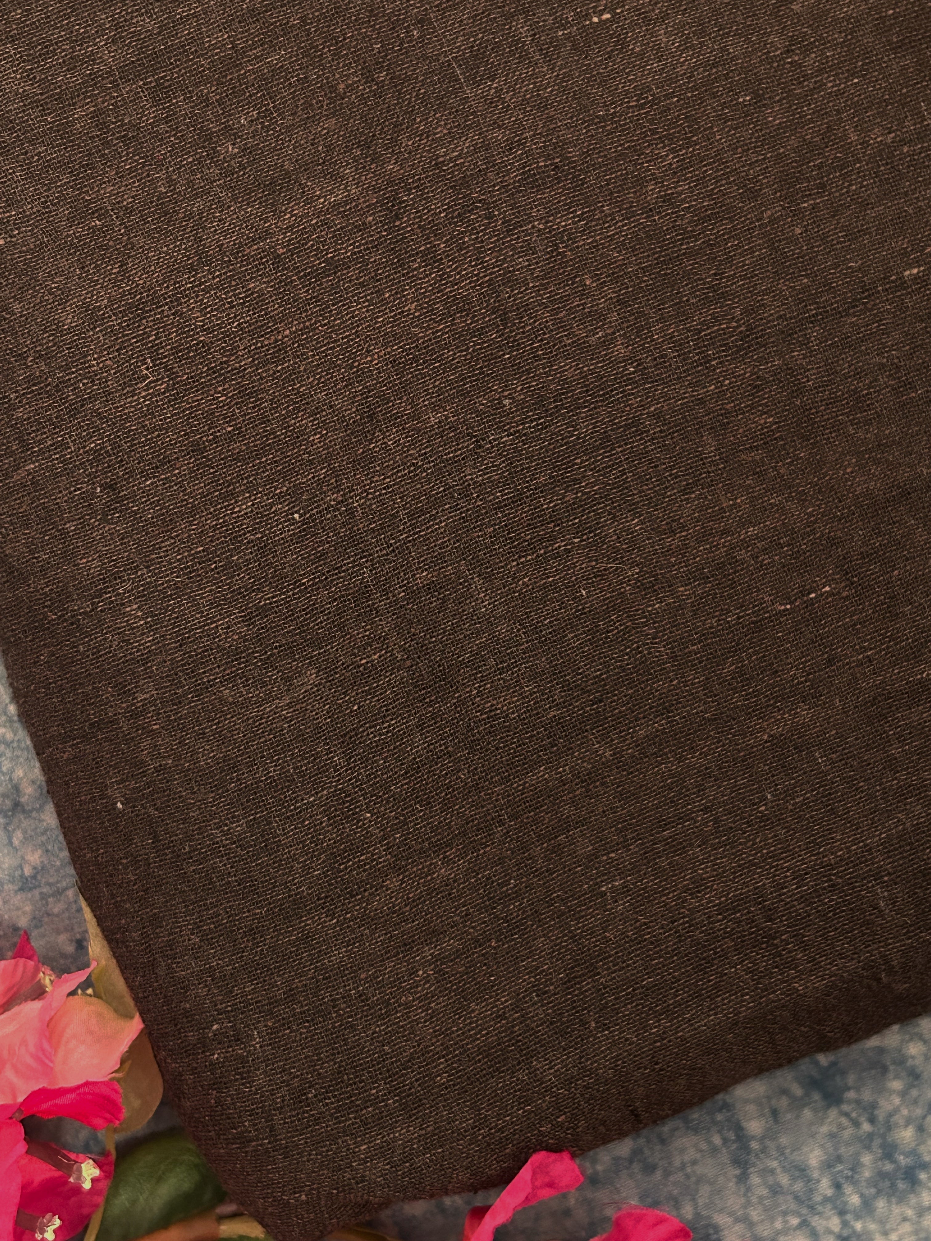 Handspun Handwoven Kotpad Fabric 600 INR/metre -Magnum Brown