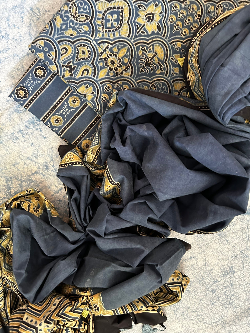 Natural Dyes Handblock Ajrakh Cotton Suit