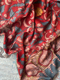 Swarnlata -Handwoven Hand-drawn Handpainted Pen Kalamkari Dupatta