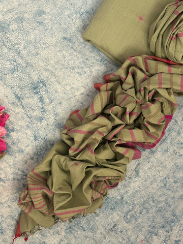 Jade- Handwoven Bengal Jamdani Kurta Dupatta set