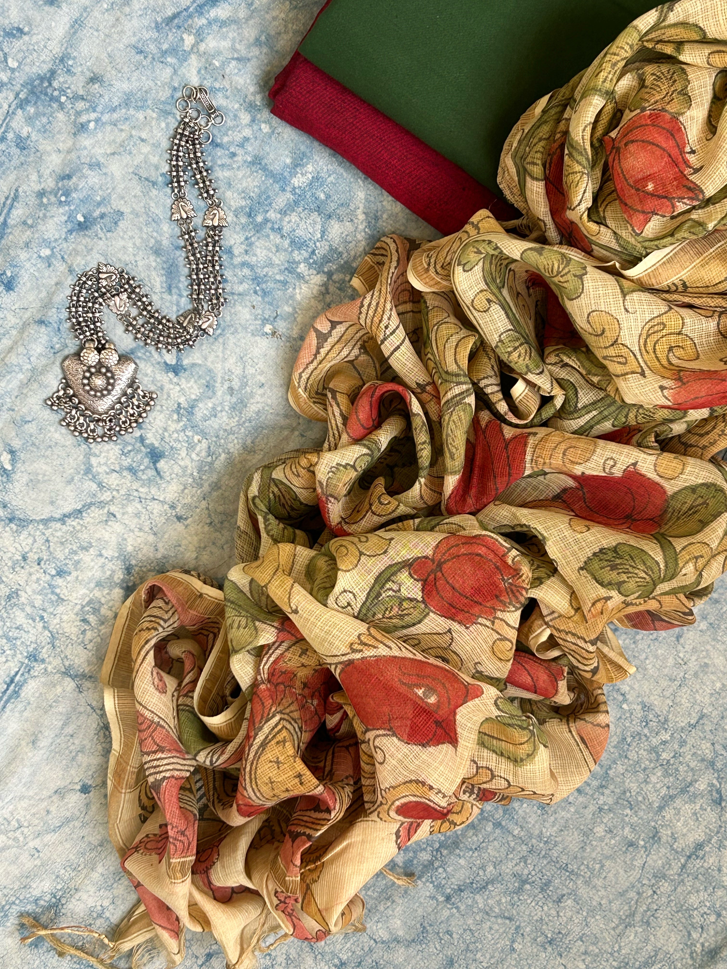 Handwoven Handpainted Kalamkari Set