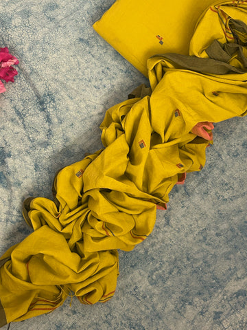 Sarson  - Handwoven Bengal Jamdani Kurta Dupatta set