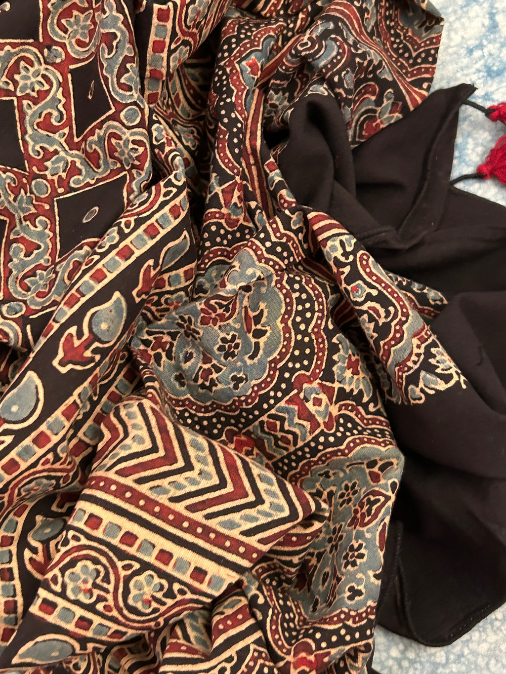 Natural Dyes Hand Block Ajrakh Dupatta