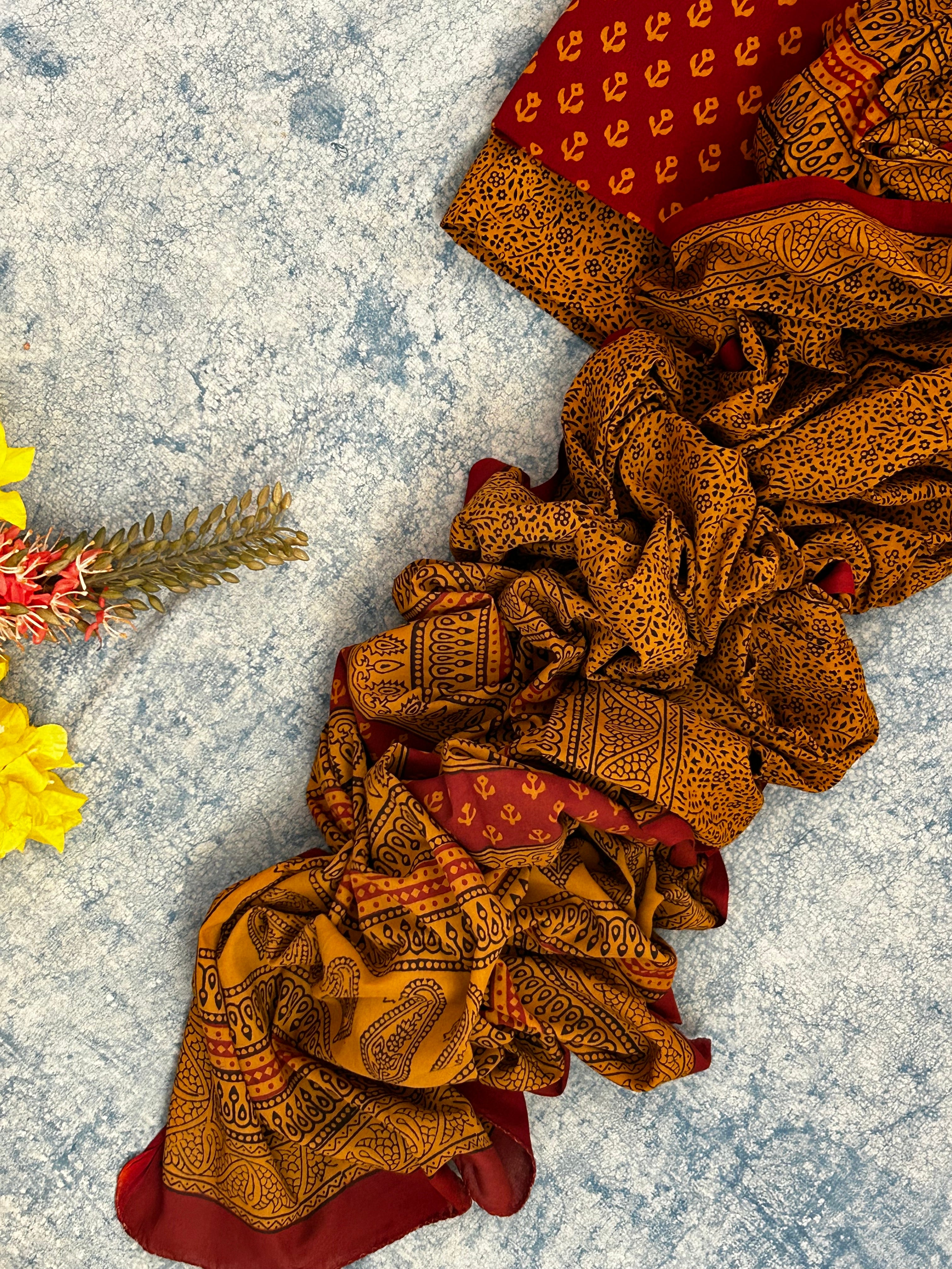 Natural Dyed Bagh Block Print Cotton Suit