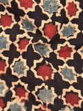 Handblock Printed Ajrakh Cotton - Black and Madder (1m)