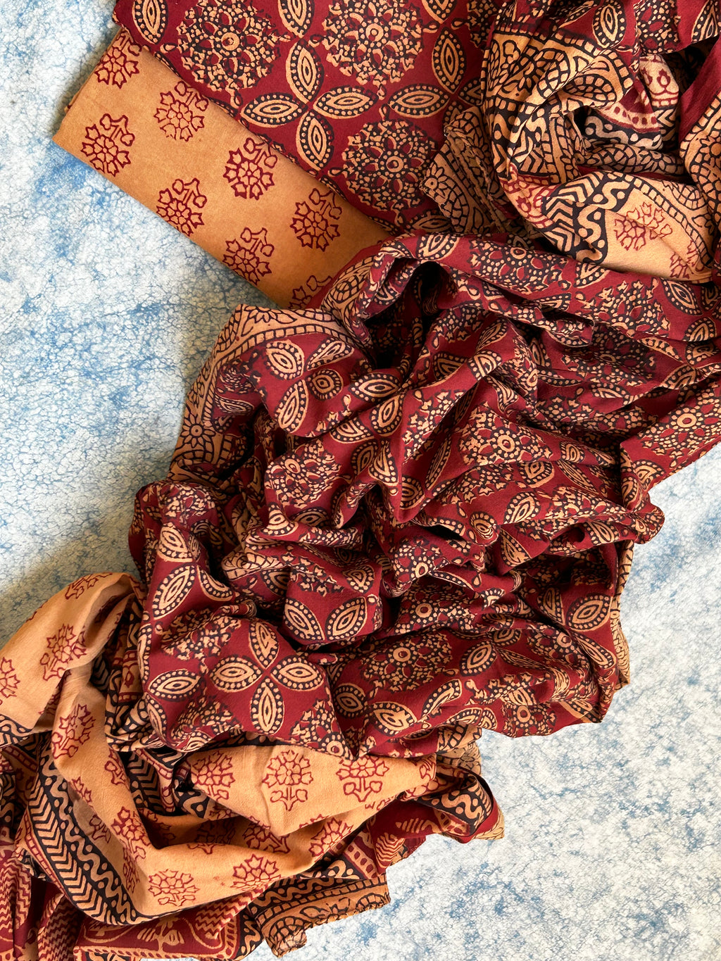 Natural Dyed Bagh Block Print Cotton Suit