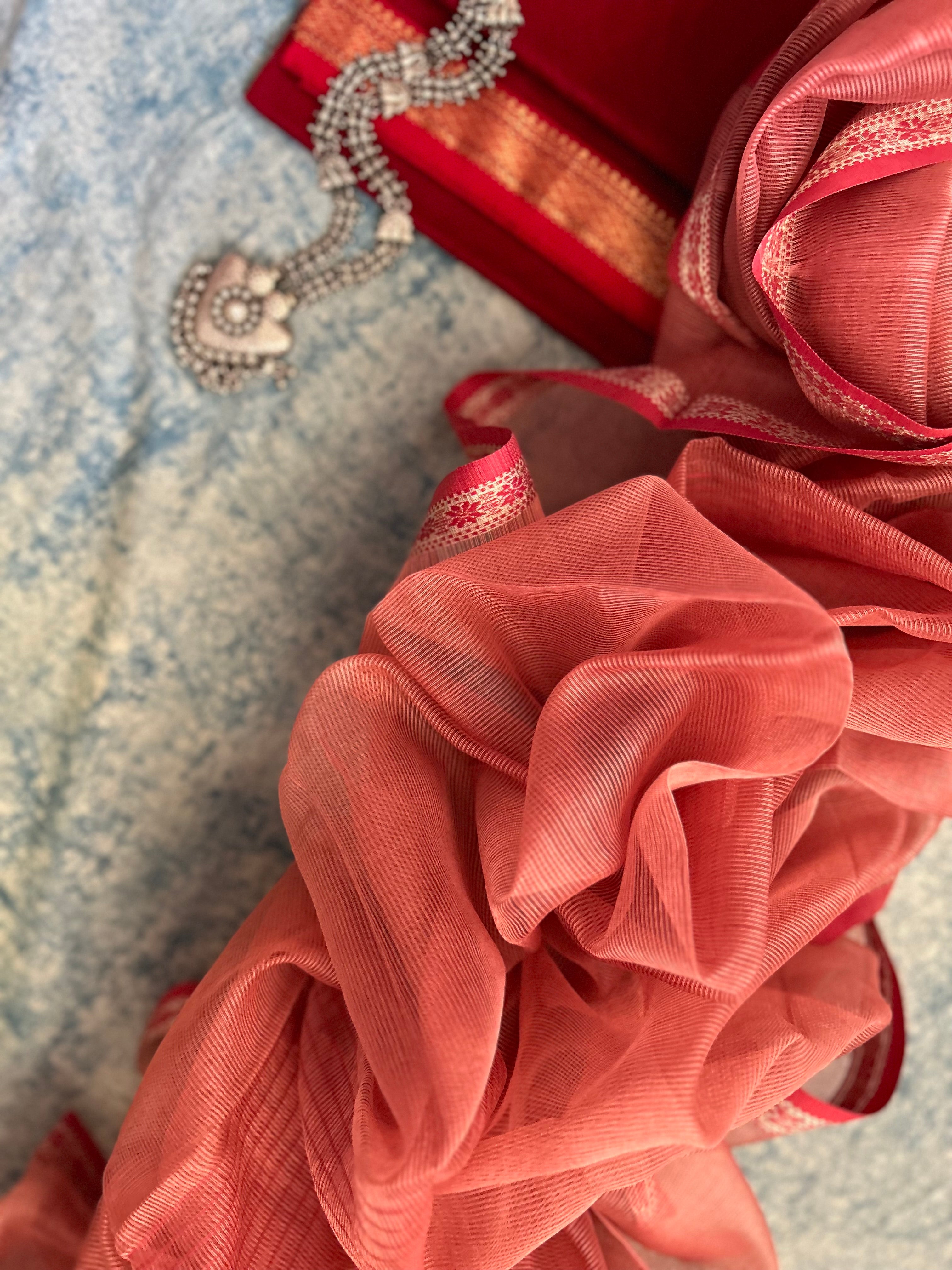 Handwoven Maheshwari Kurta Dupatta Set
