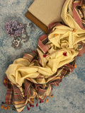 Handwoven Bhujodi Set - Beige and Mustard Brown