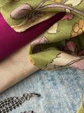 Handwoven kurta bottom fabric - deep purple n almond beige