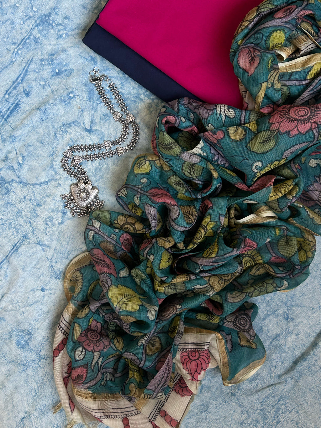 Handwoven Handpainted Kalamkari Set