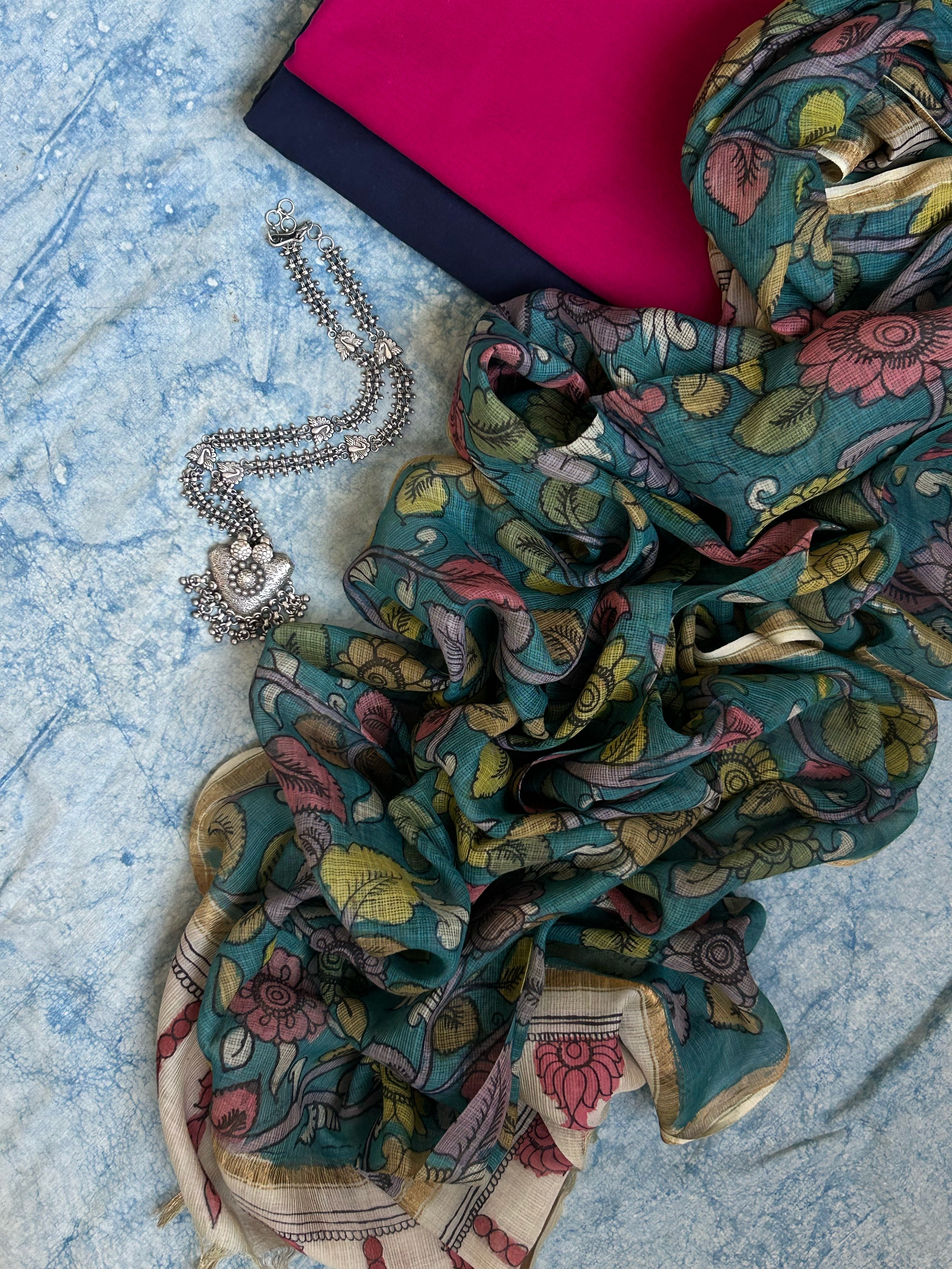 Handwoven Handpainted Kalamkari Set