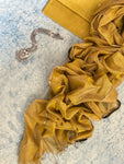 Handwoven Maheshwari Kurta Dupatta Set -Mustard Yellow