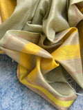 Handwoven Maheshwari Kurta Dupatta Set -Yellow & Pastel Green